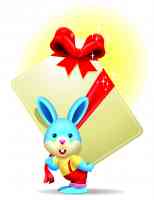 easter bunny carrying a big present
