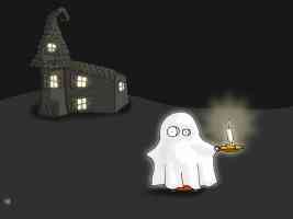 cartoon fred ghost with candle