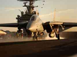 f 14 tomcat landing on carrier