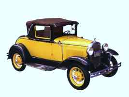 1930 Ford Model A Sport Coupe Yellow Black fvr