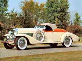 1933 Duesenberg SJ Roadster Cream Orange fsv