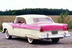 1955 Ford Fairlane Sunliner Convertible Coupe Pink White rvl