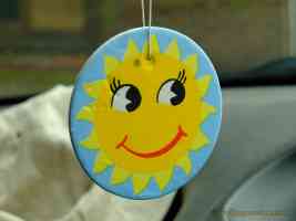 smiley sunny face car freshener