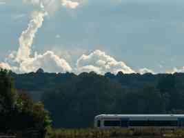 train speeding through kent countryside