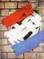 swastika defaced by french colours