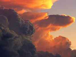 Cumulus Clouds at Sunset