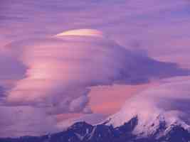 Nature Lenticular Clouds Over Mount Drum Alaska