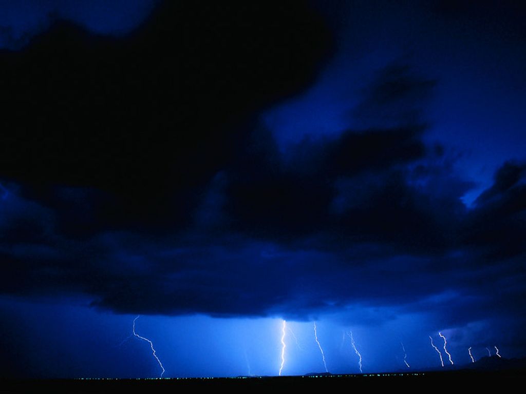 blue lightning storm