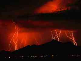 orange Lightning Storm