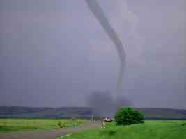 Tornado Touching Down by Country Road