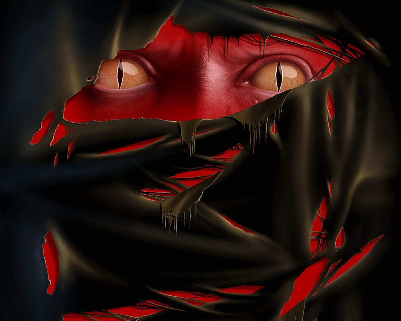 Lizard Eye Red Demon - Fantasy Horror